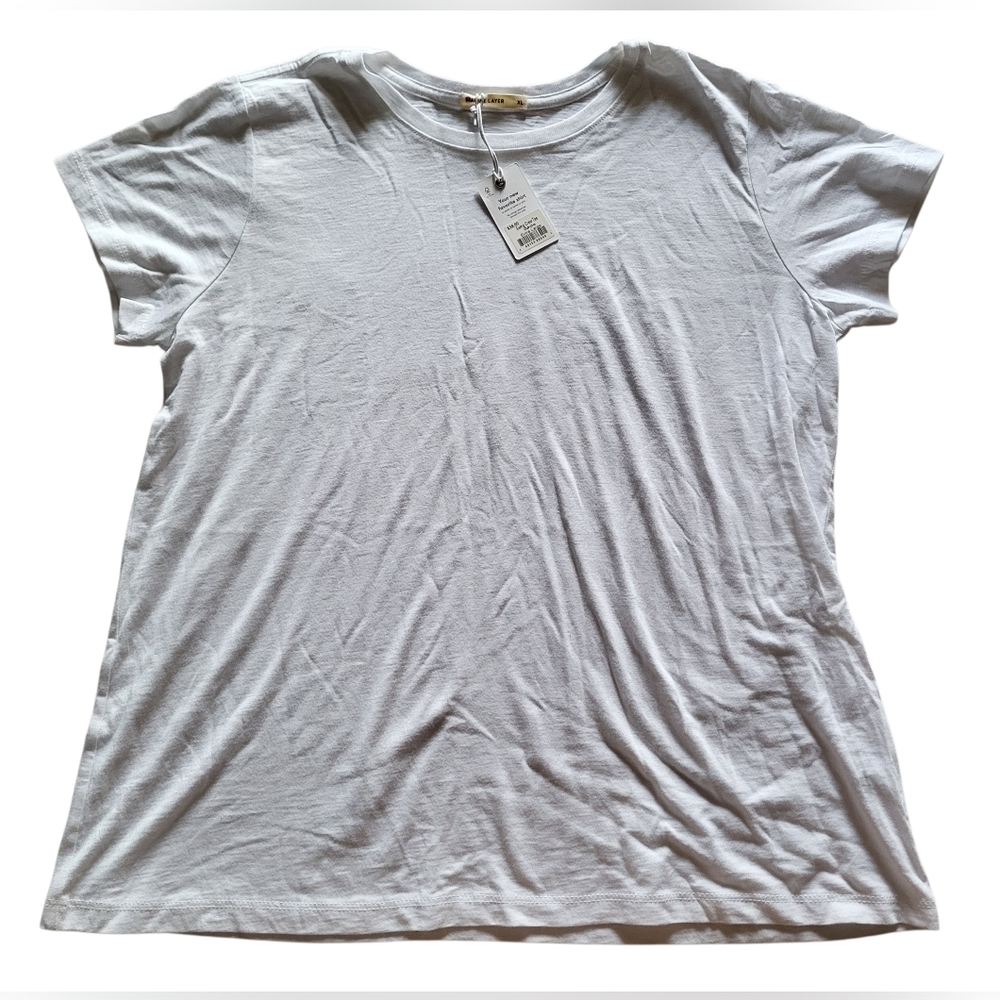 NWT Marine Layer Swing Crew Tee in White Color Sz XL Cotton casual sustainable